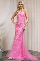 Embroidered Lace Mermaid Tail Prom Dress-smcdress