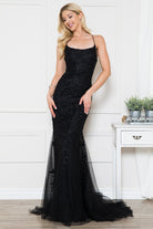 Embroidered Lace Mermaid Tail Prom Dress-smcdress