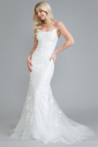 Embroidered Lace Mermaid Tail Prom Dress-smcdress