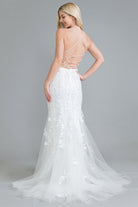 Embroidered Lace Mermaid Tail Prom Dress-smcdress