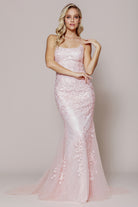Embroidered Lace Mermaid Tail Prom Dress-smcdress
