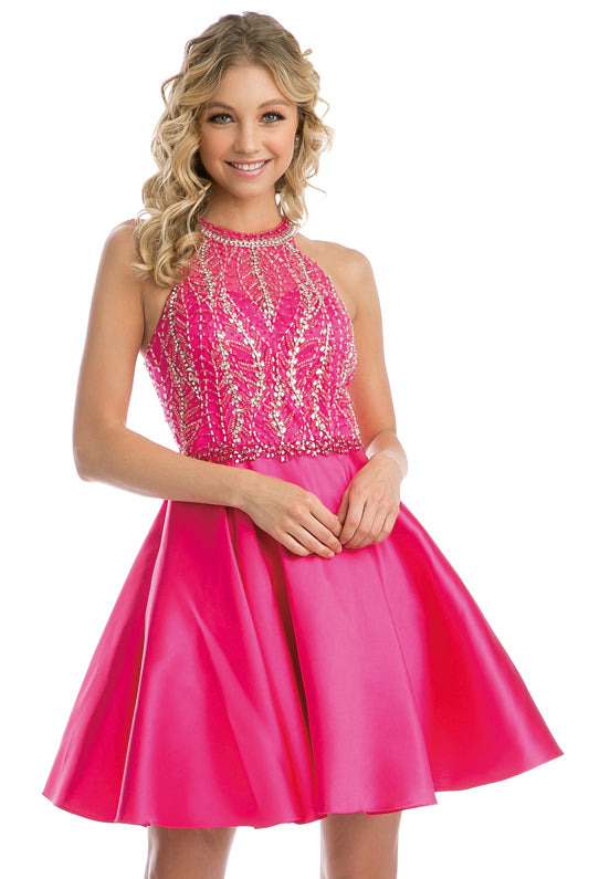 Embellished High Neck Dress-smcdress