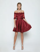 Embroidered Lace Applique Cocktail & Homecoming Dress-smcdress