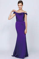 Off Shoulder Mermaid Long Evening Dress-smcdress