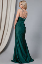 Satin Mermaid Long Evening & Bridesmaid Dress with Double Spaghetti Straps-smcdress