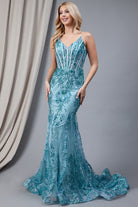 Sequins Mermaid Prom Dress w/ Spaghetti Straps-smcdress