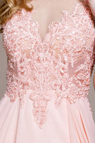 Illusion V-Neck Lace Slit Dress for Evening & Prom-smcdress