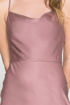 Satin Side Slit Criss Cross Back Midi Dress-smcdress