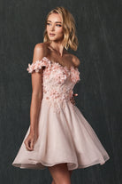 Embroidered Off-Shoulder Dress-smcdress