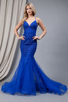 Mermaid Tulle Skirt Lace Prom Dress-smcdress