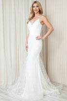 Sequins Mermaid Prom Dress w/ Spaghetti Straps-smcdress