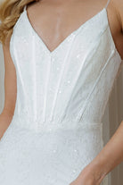 Sequins Mermaid Prom Dress w/ Spaghetti Straps-smcdress