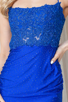 Embroidered Bodice Mermaid Prom Dress with Open Criss Cross Back-smcdress
