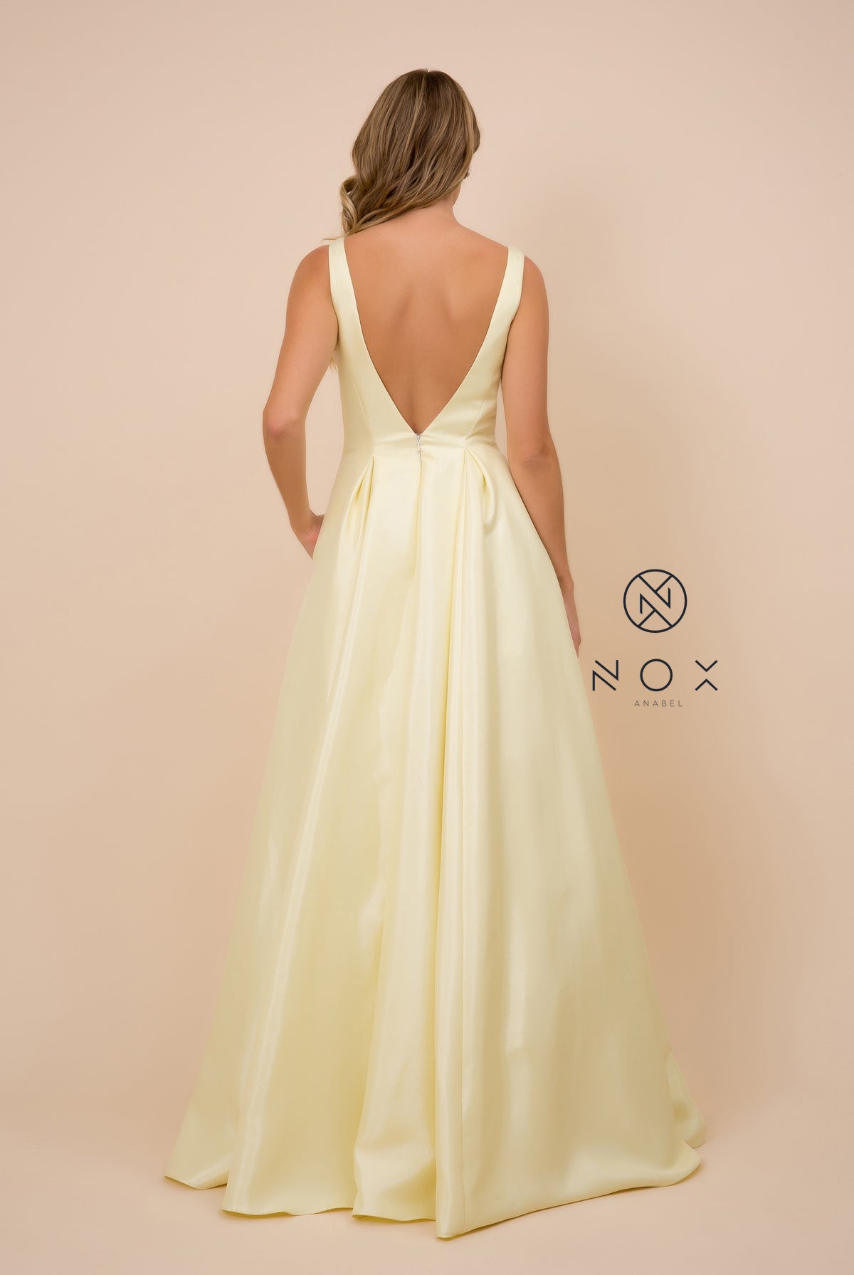 A-Line Long Prom Dress, Sheer Side Cut Outs, Open V-Back-smcdress