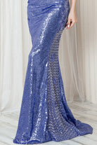 Embroidered Sequins Halter Open Back Long Prom Dress w/ Criss Cross-smcdress