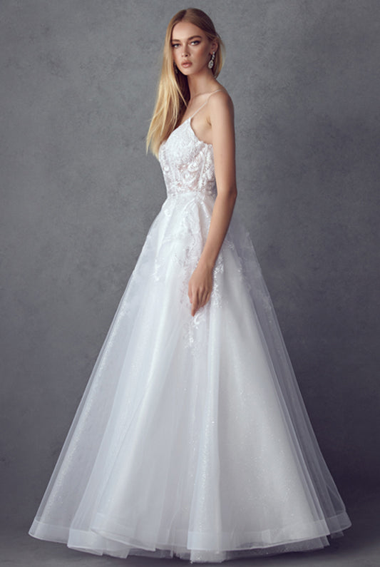 Embroidered Long Dress w/ Open Back Bodice-smcdress