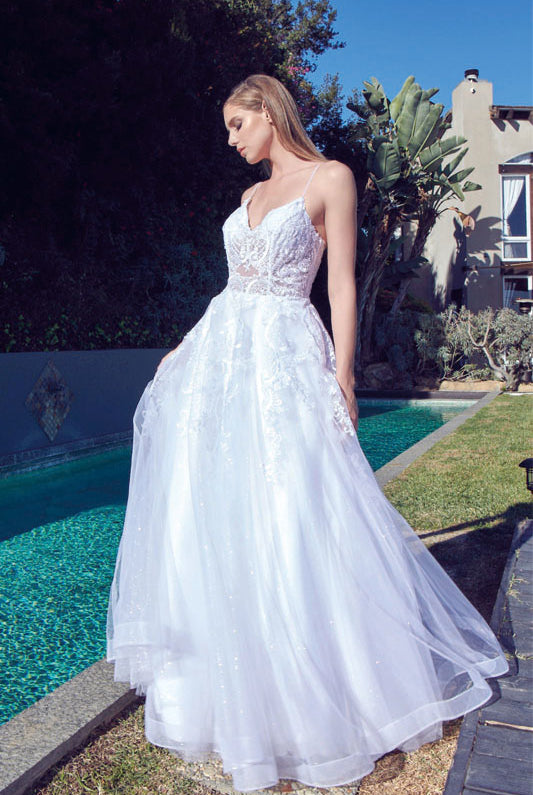Embroidered Long Dress w/ Open Back Bodice-smcdress