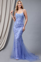 Embroidered Lace Mermaid Tail Prom Dress-smcdress