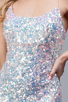Embroidered Sequins Long Prom Dress with Side Slits, Open Criss Cross Back-smcdress