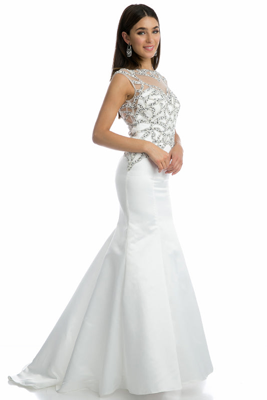 Beads on top mermaid prom gown-smcdress