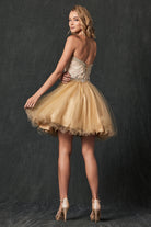 Beaded Short Cocktail & Homecoming Dress - Sweetheart Top-smcdress