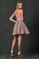 Glitter fit and flare short dress-smcdress