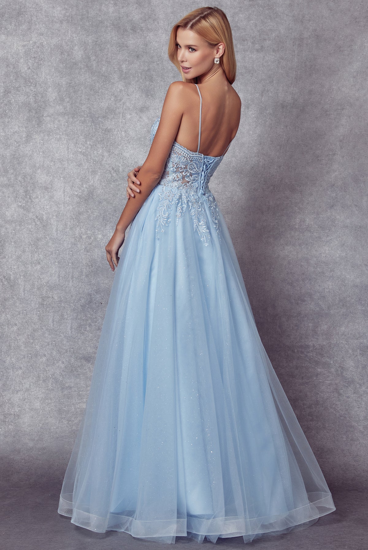 Embroidered with stones bodice prom ballgown-smcdress