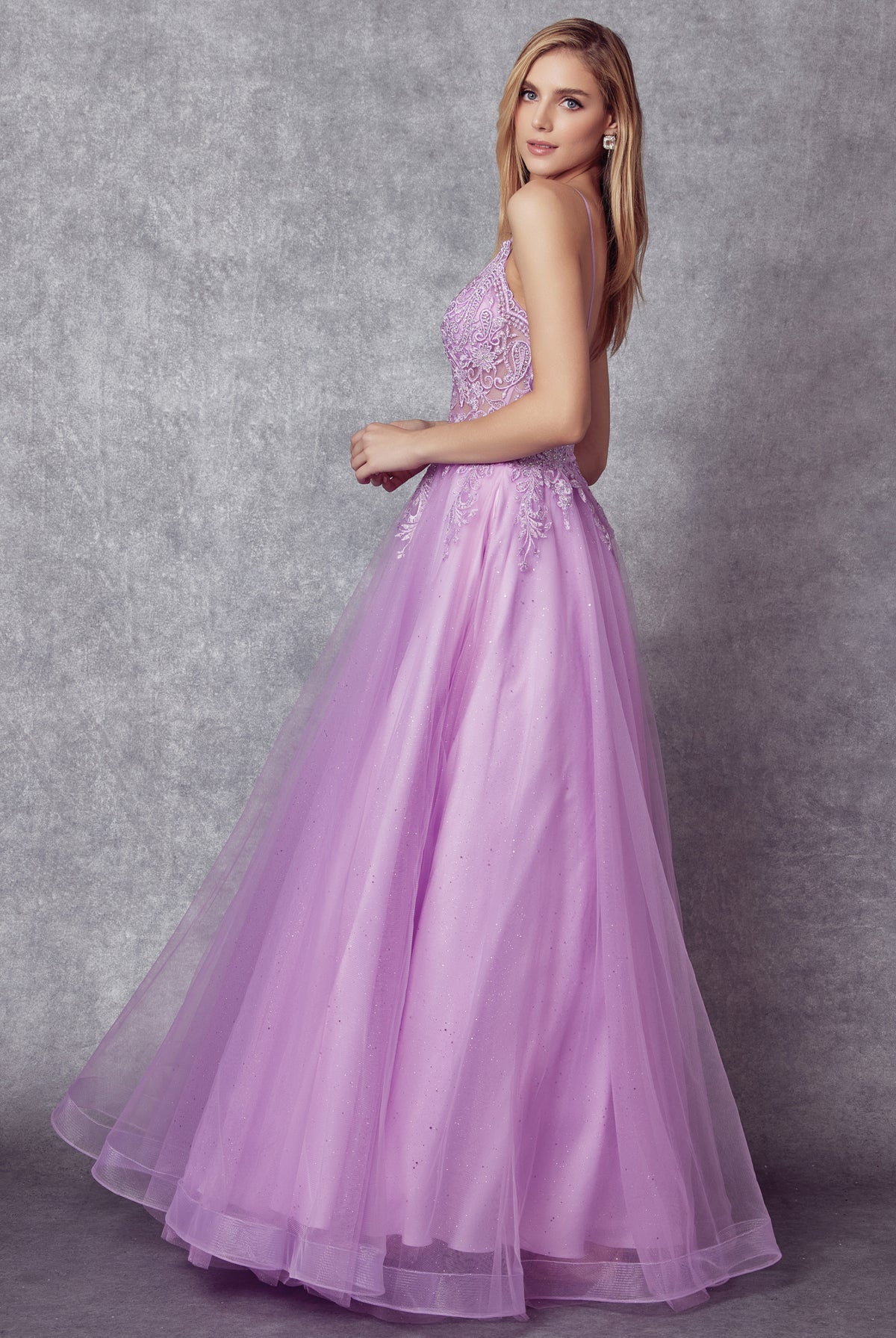 Embroidered with stones bodice prom ballgown-smcdress