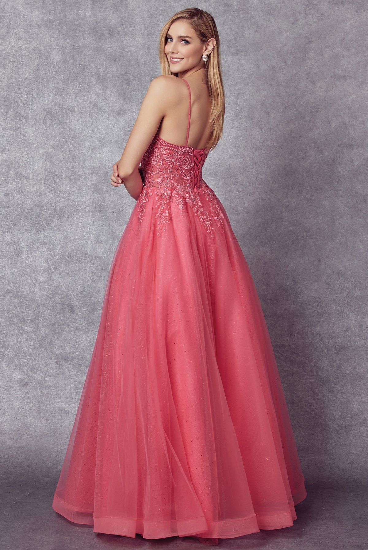Embroidered with stones bodice prom ballgown-smcdress