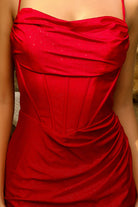 Short dress w/ open criss-cross back & cowl neck-smcdress