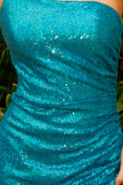 One shoulder sequin cocktail dress-smcdress
