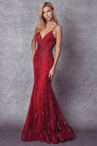 V-Neck Lace Mermaid Prom Dress-smcdress