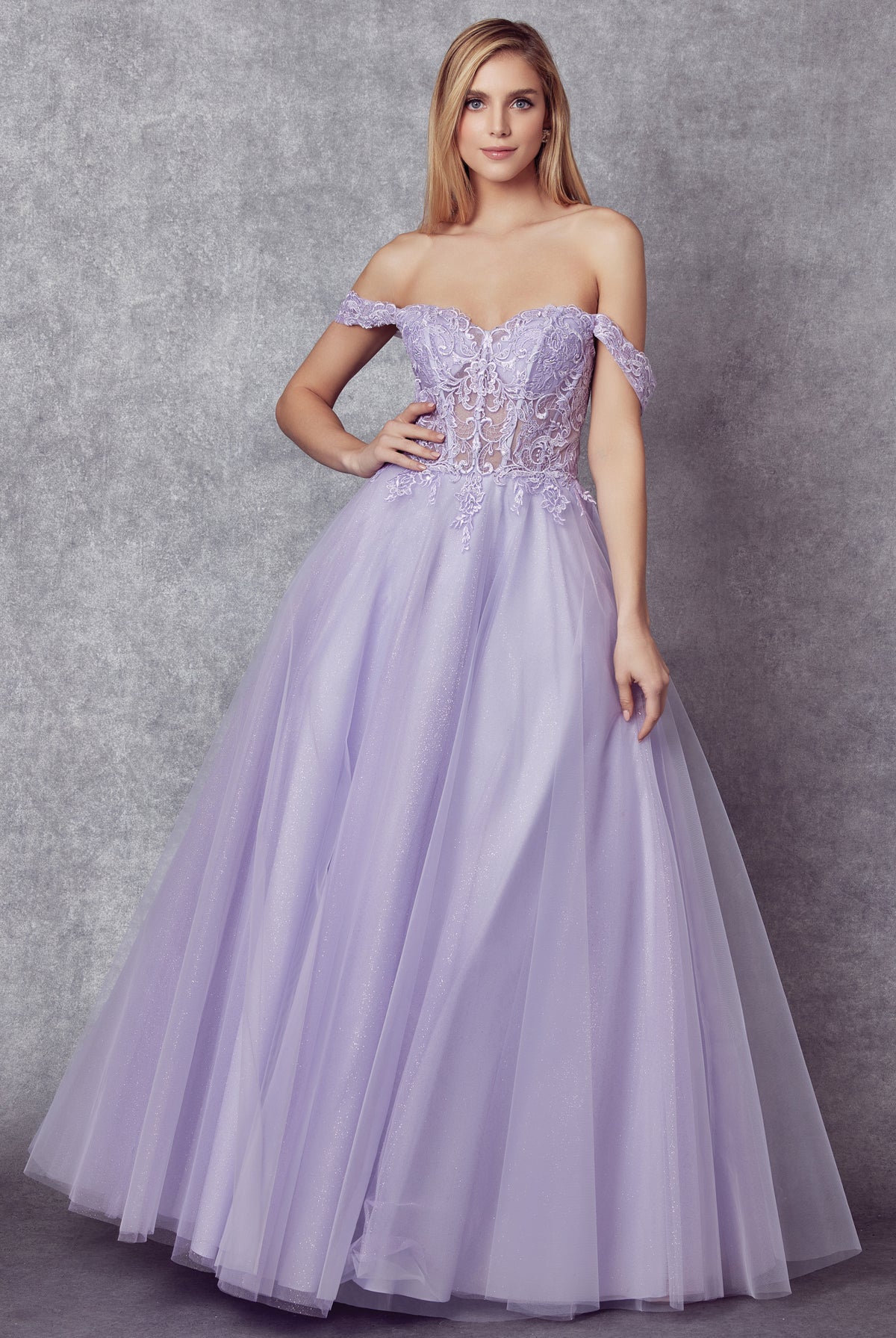 A-Line Embroidered Bodice Long Prom Dress, Off Shoulder-smcdress