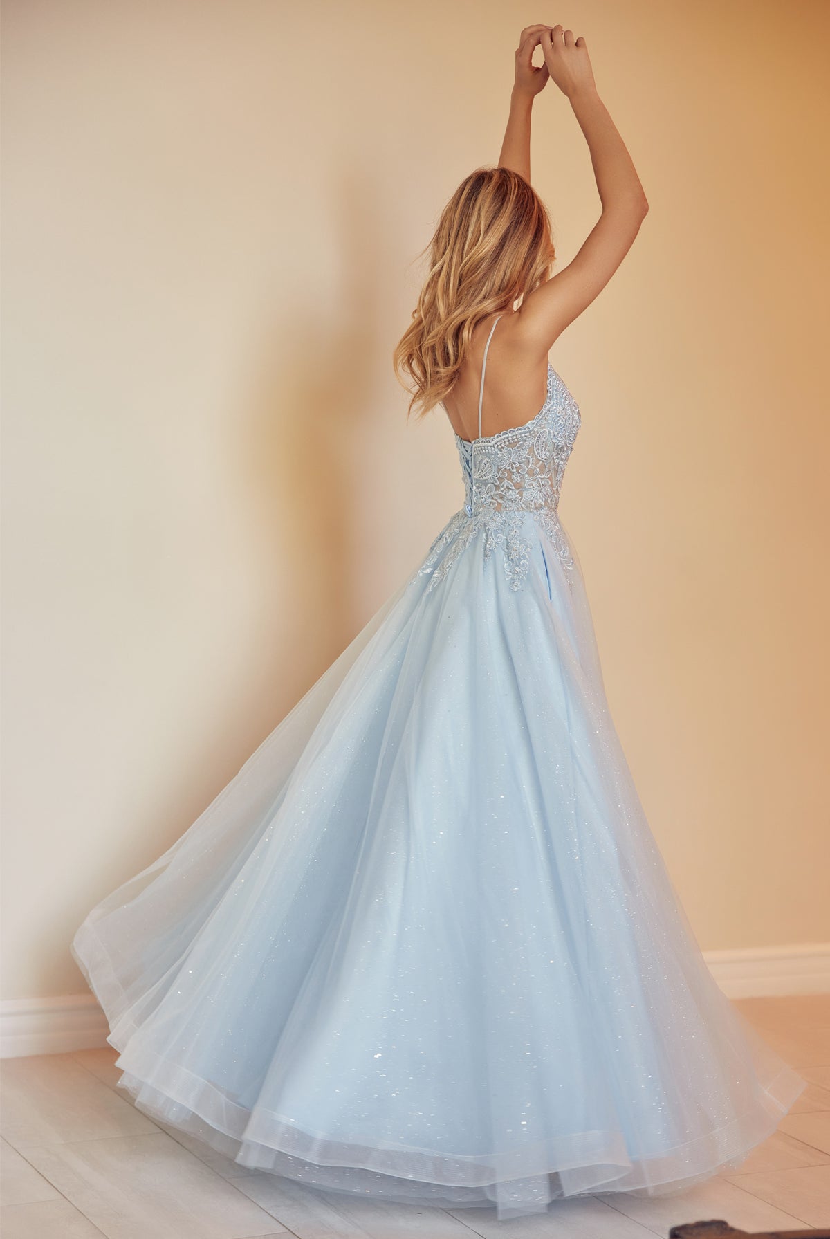 Embroidered with stones bodice prom ballgown-smcdress