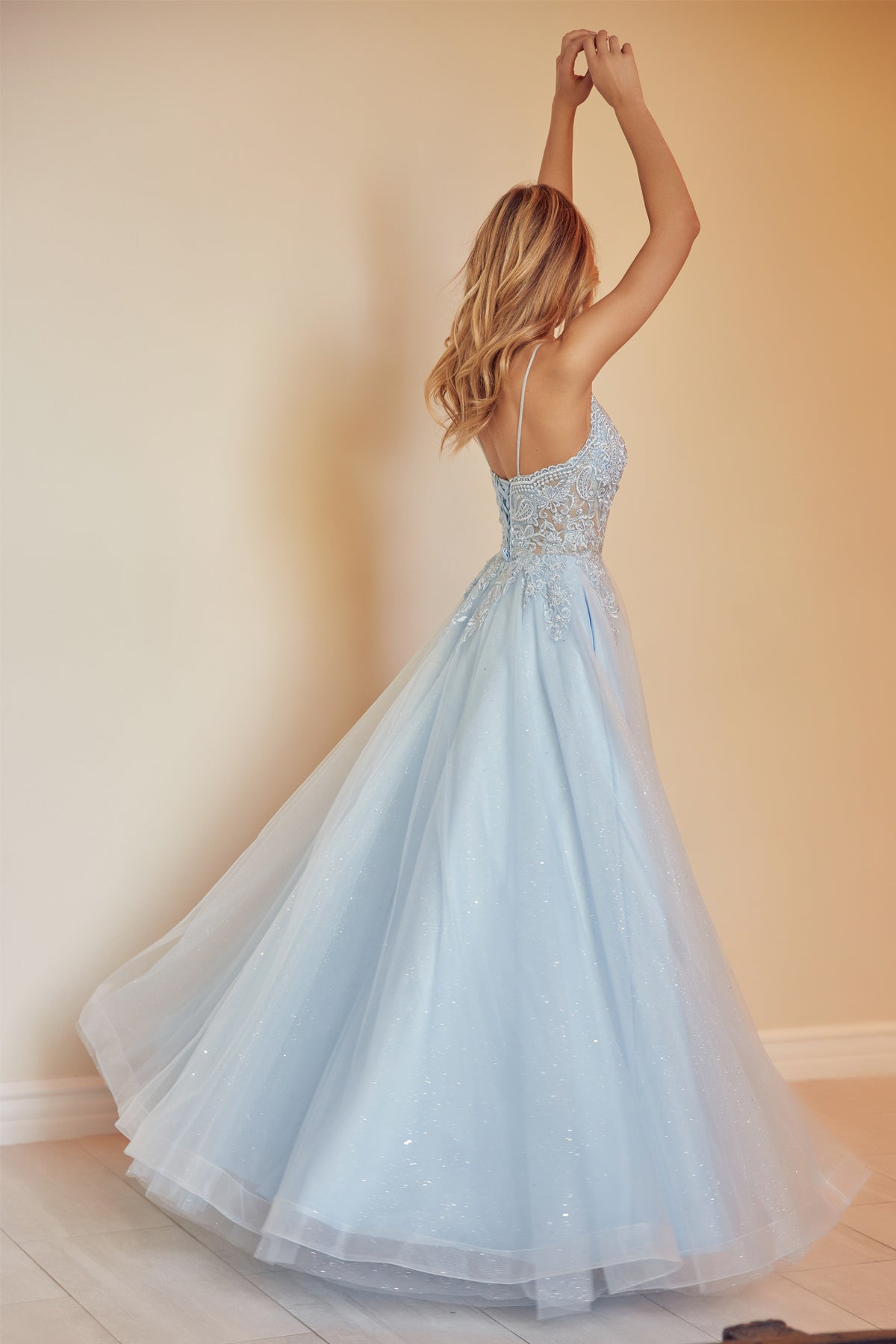 Embroidered with stones bodice prom ballgown-smcdress
