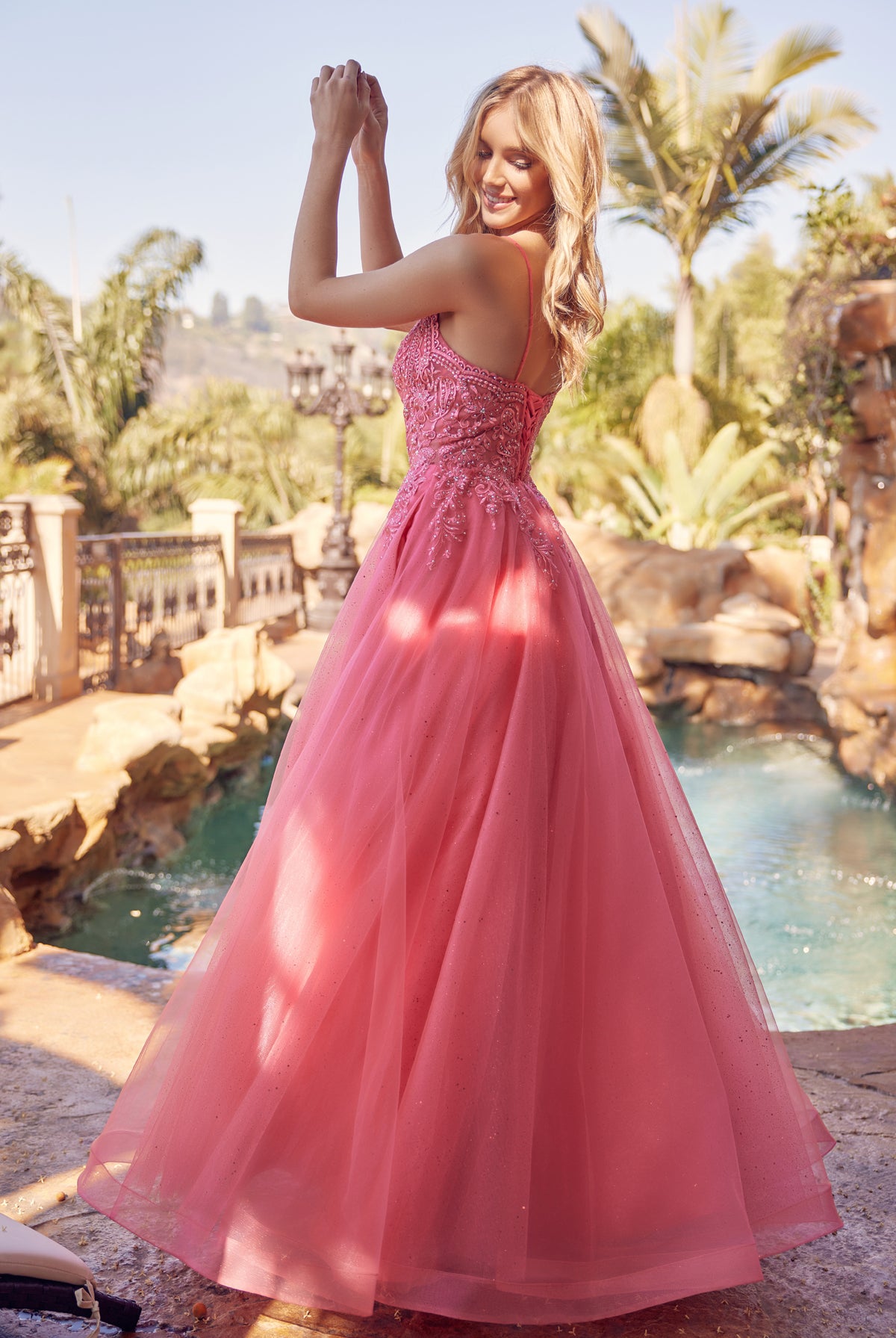 Embroidered with stones bodice prom ballgown-smcdress