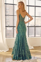 V-Neck Lace Mermaid Prom Dress-smcdress