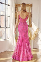 V-Neck Lace Mermaid Prom Dress-smcdress