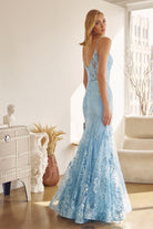 V-Neck Lace Mermaid Prom Dress-smcdress