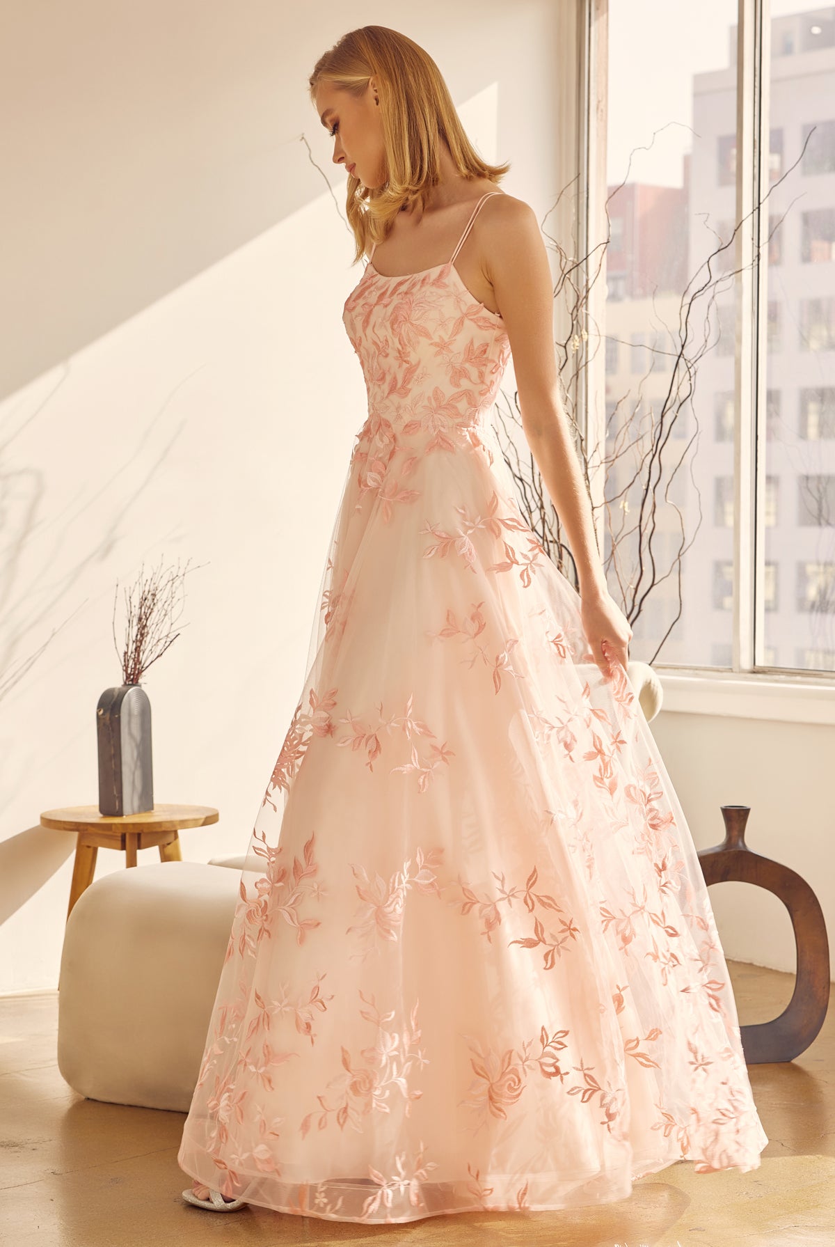 Embroidered Lace A-Line Prom Dress-smcdress
