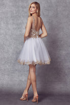 Embroidered Lace Tulle Wedding Dress-smcdress