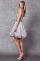 Embroidered Lace Tulle Wedding Dress-smcdress