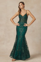 V-Neck Lace Mermaid Prom Dress-smcdress