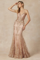 V-Neck Lace Mermaid Prom Dress-smcdress