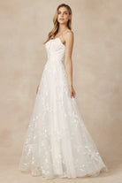 Embroidered Lace A-Line Prom Dress-smcdress