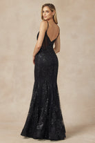 V-Neck Lace Mermaid Prom Dress-smcdress