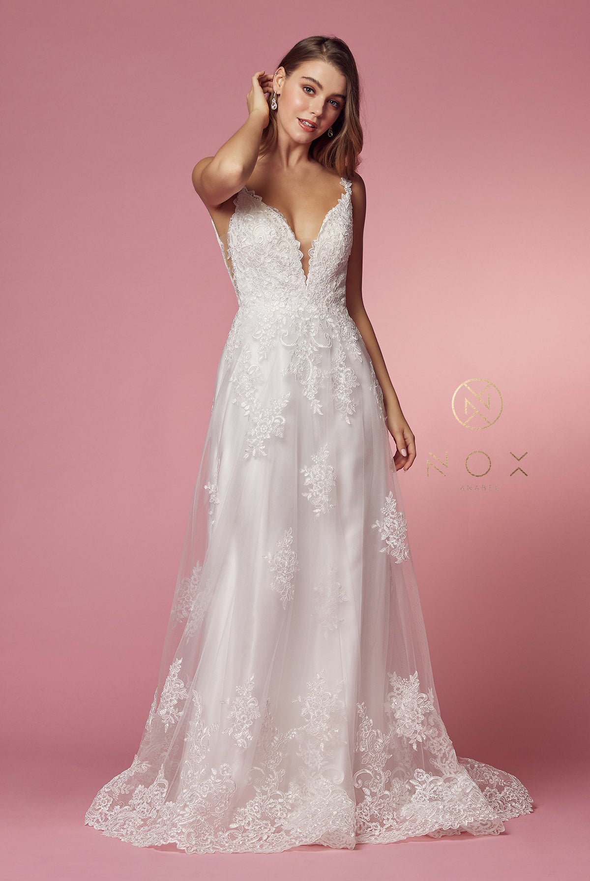 A-Line V-Neck Dress w/Cutouts & Laces-smcdress
