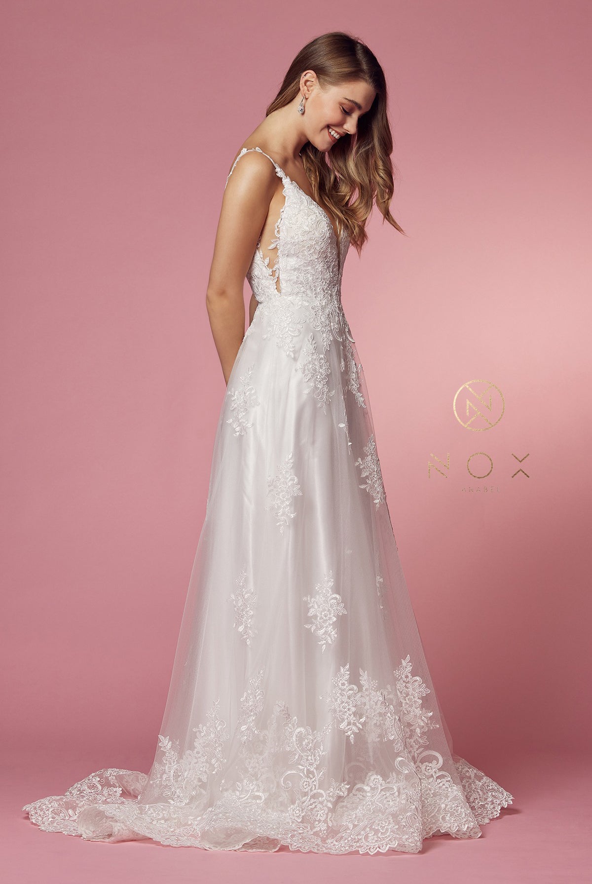 A-Line V-Neck Dress w/Cutouts & Laces-smcdress