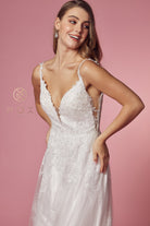 A-Line V-Neck Dress w/Cutouts & Laces-smcdress