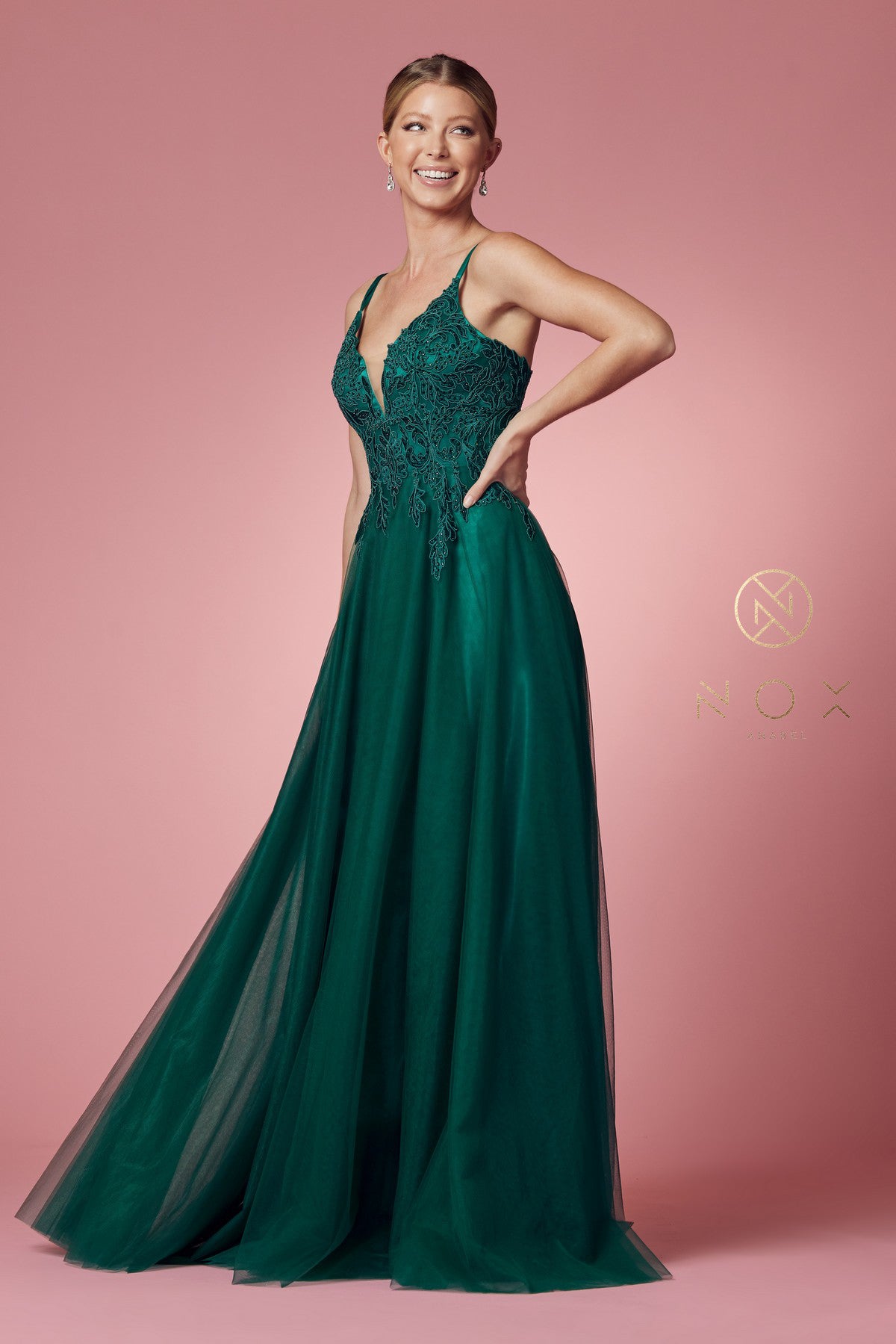 Embroidered Long Prom & Bridesmaid Dress-smcdress